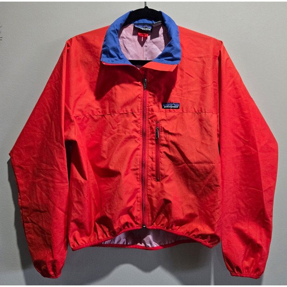 Patagonia Jackets & Blazers - Vintage 98 Patagonia Women's S Red Windbreaker light Jacket Full Zip Blue Collar